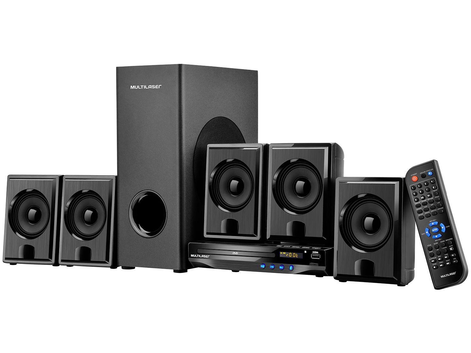 Home Theater Multilaser SP224 com DVD 5.1 Canais