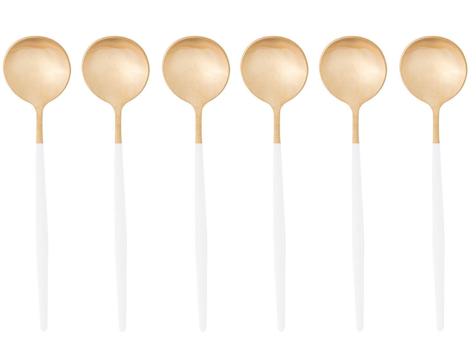Jogo de Colher de Inox Lyor Ópera Branco