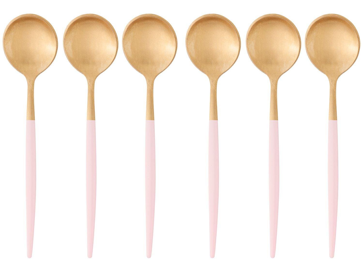 Jogo de Colher de Inox Lyor Ópera Rosa 6 Peças