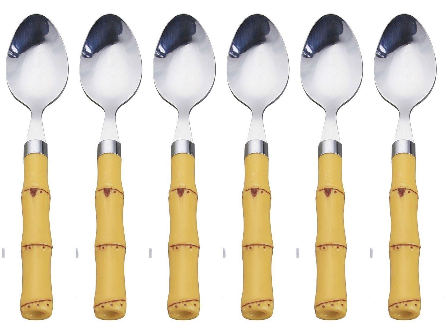 Jogo de Colher De Inox Lyor Bambu Natural 6 Peças