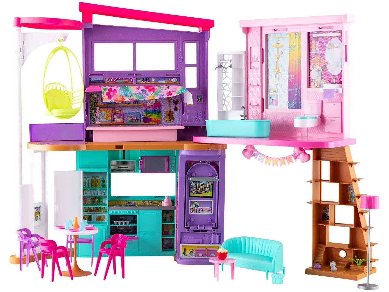 Casa da Barbie Malibu 60cm com Acessórios