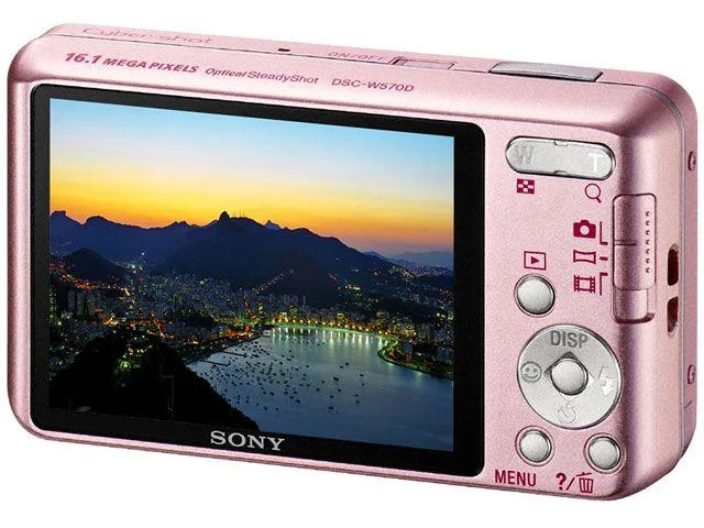 SONY Cyber-shot DSC-W570D ピンク Câmera Digital Sony Cyber-shot Desire DSC-W570D