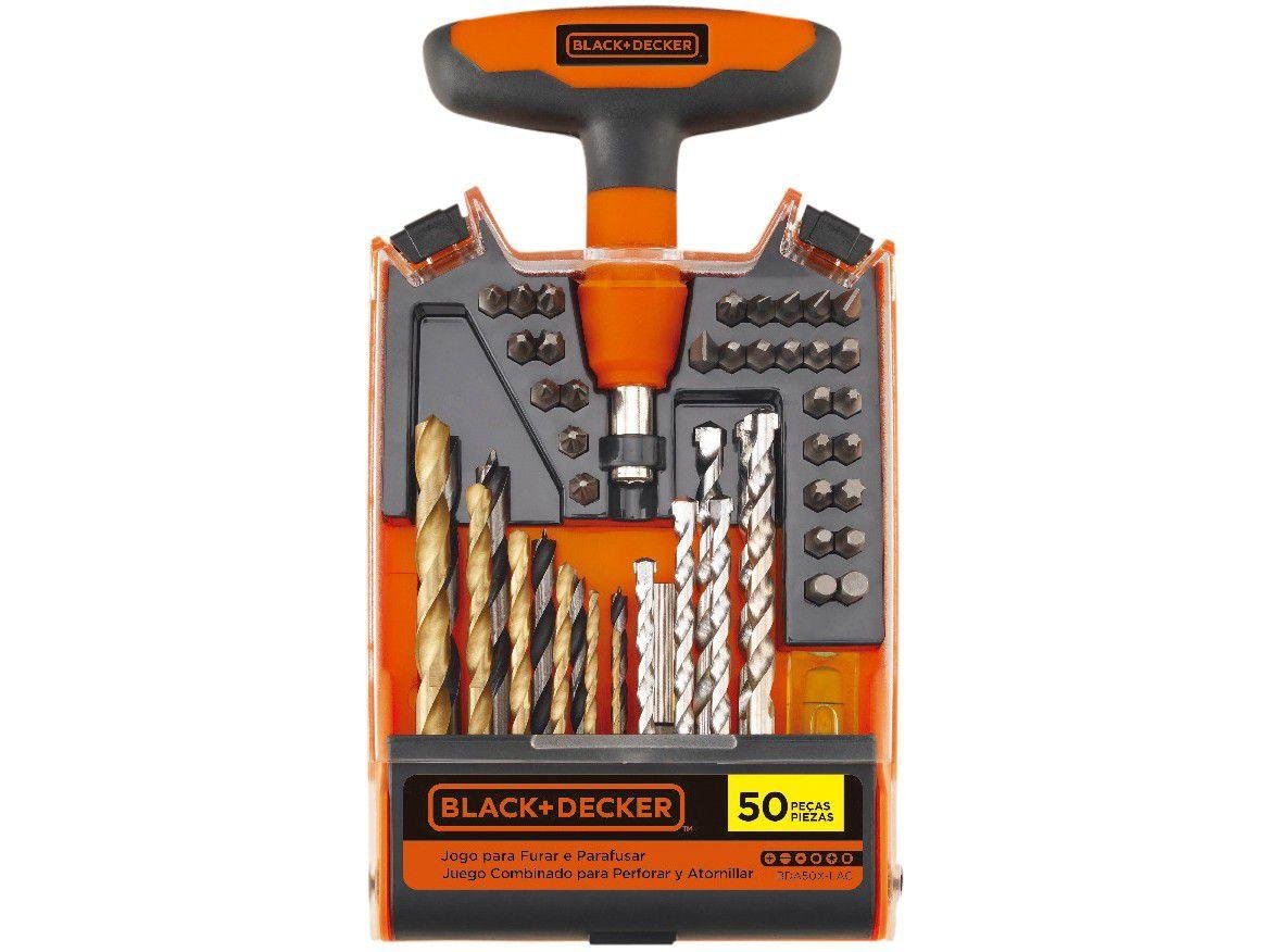 Jogo de Parafusadeira Black&Decker 50 Peças