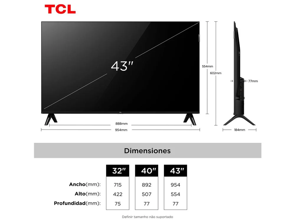 TV 43 TCL Full HD QLED 43S5K Google TV 2 HDMI - view 4
