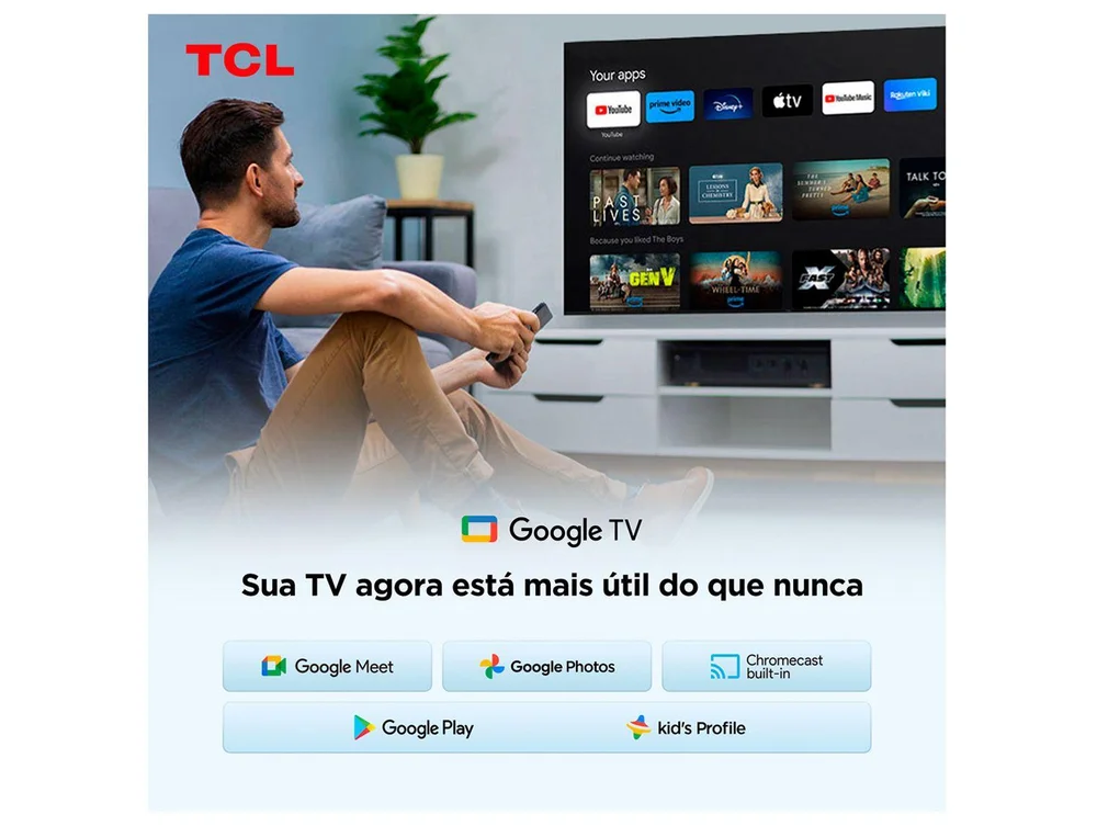 TV 43 TCL Full HD QLED 43S5K Google TV 2 HDMI - view 7