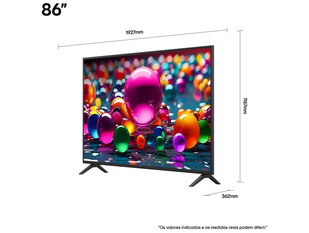 Smart TV LG, 86, 4K Ultra HD, 86UA8550PSA webOS 25 a7 AI Processor 4K Gen8 Alexa 3, HDMI 2.0 2 USB - view 3