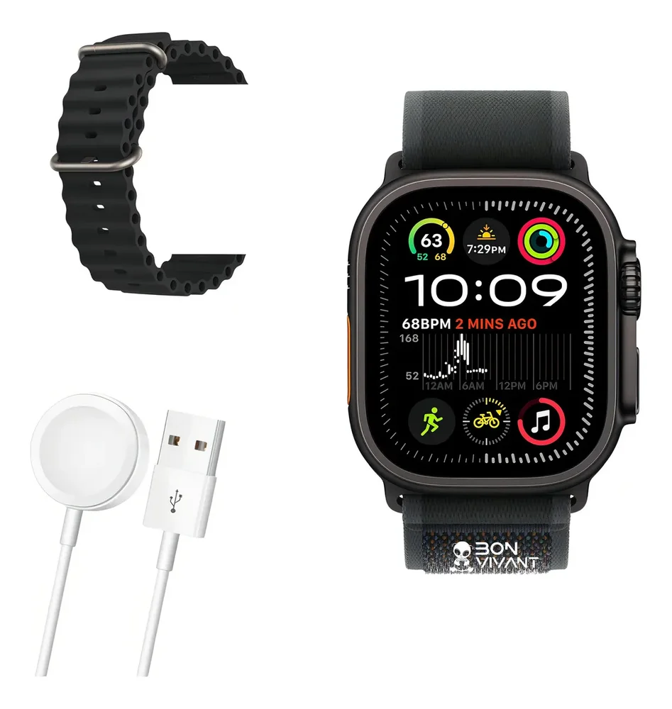 Smartwatch Ultra3 49mm Whats Gps Nfc Assistente Voz 2 Pulseiras 5