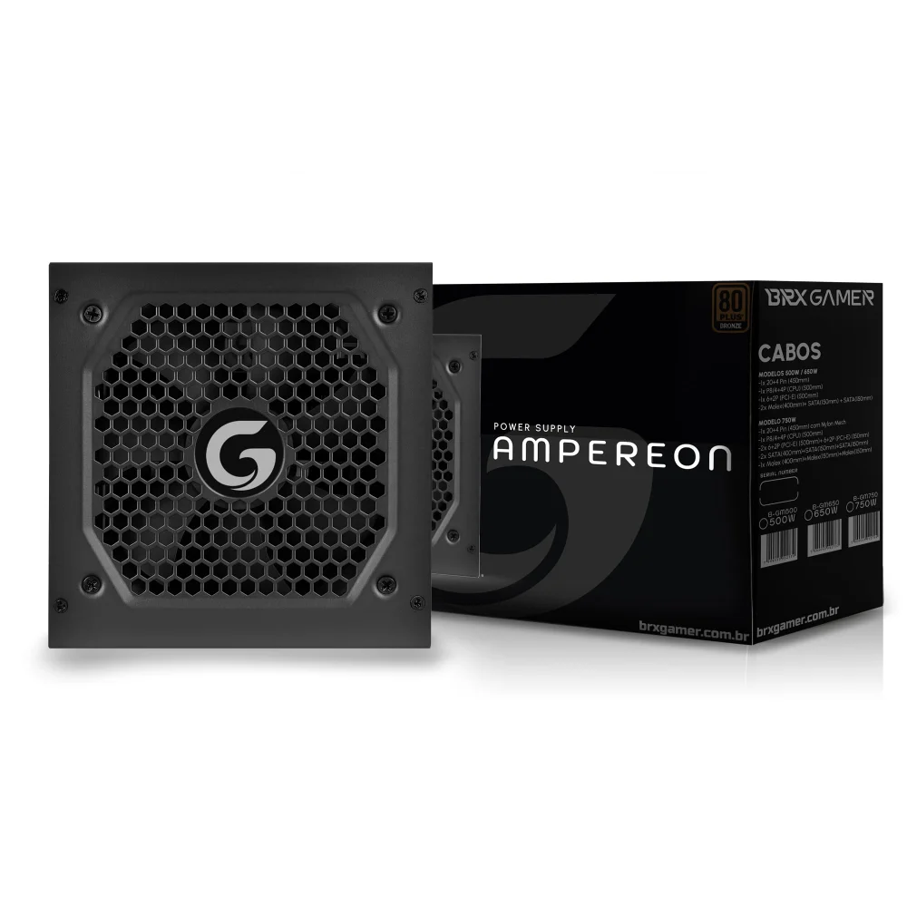 Fonte Brx Ampereon 850w Automatica 80 Plus Bronze