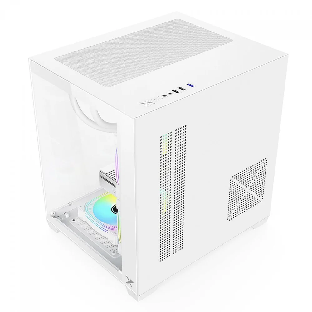 Imagem 3 de 5 do produto Gabinete Gamer Brx Xtreme Glacier, Mid Tower, Vidro Temperado, Com 3 Fans, Branco, R41w