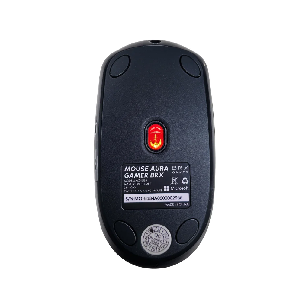 Imagem 2 de 5 do produto Mouse Brx Preto Aura 1000 Dpi