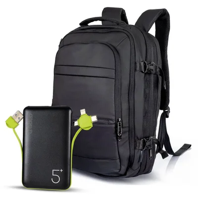 Kit Mochila Mala De Mão E Carregador Power Bank 5000mah