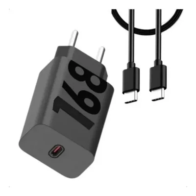 Carregador Android Turbo 168w Compativel Xiaomi Moto Samsung Preto
