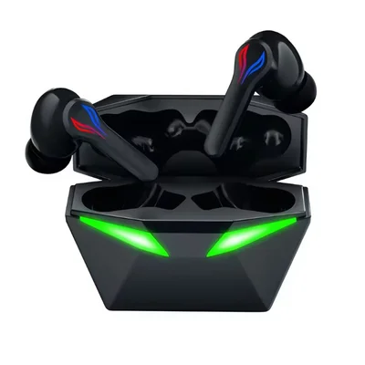 Fone Ouvido Gamer Tws Bluetooth 5.4 Android Iphone Fn-b25b Gold Plus Preto RGB Sem Fio