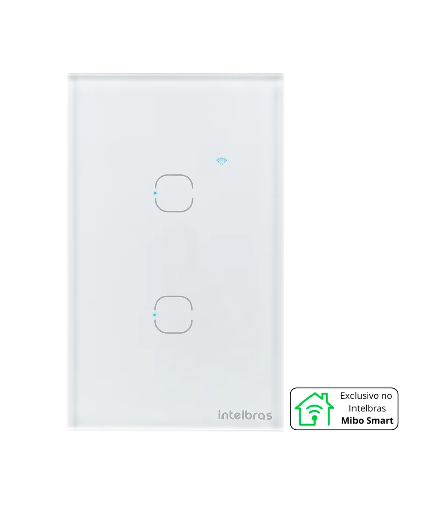Imagem 4 de 5 do produto Interruptor Inteligente Wi-fi Touch 2 Teclas Branco Eiw 1002 Intelbras