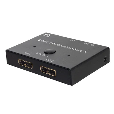 Switch Splitter Displayport 1.4 8k 60hz 2x1 1x2 Hub Bidirecional