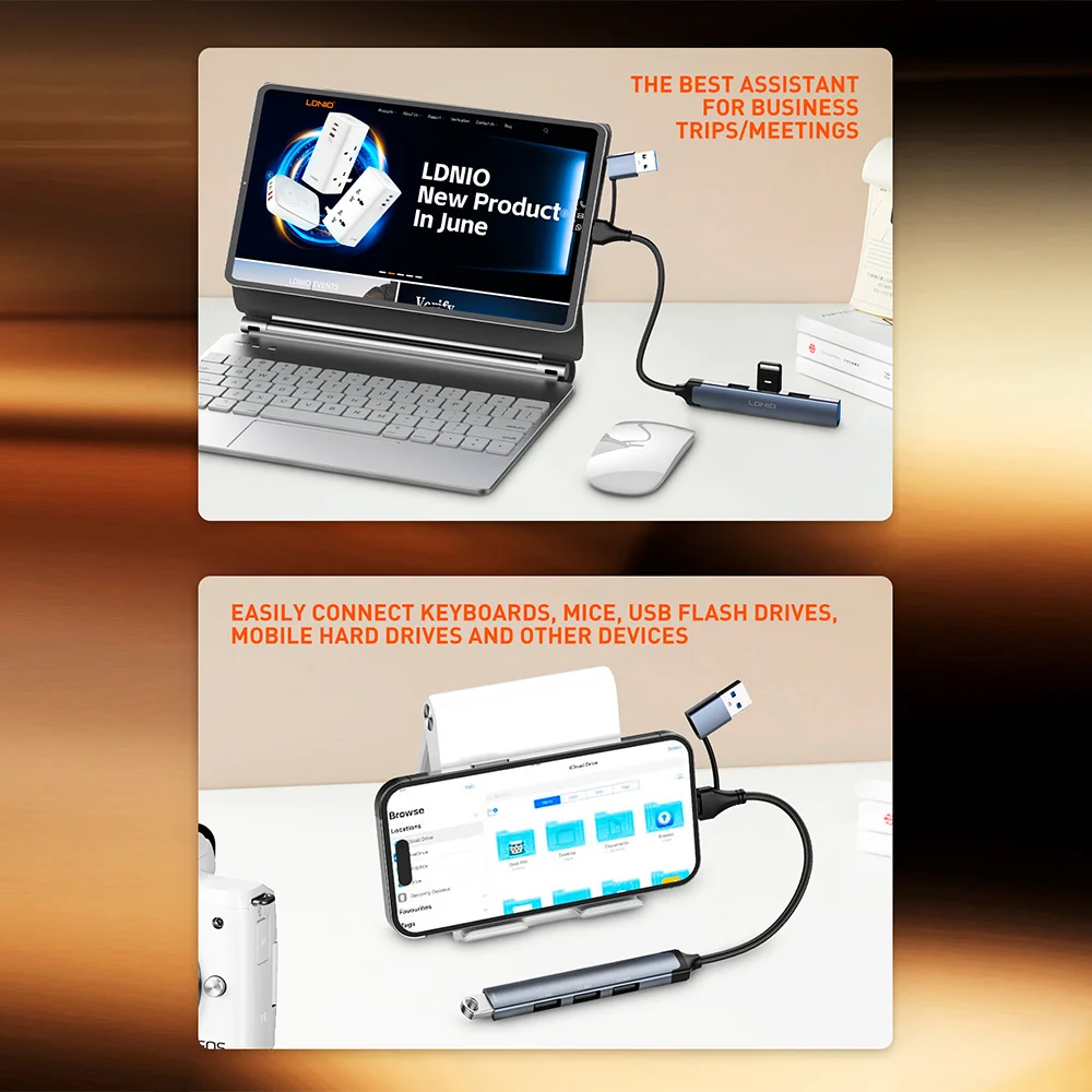 Imagem 4 de 5 do produto Hub Ldnio Ds-64u Usb C/a Para 3x Usb 2.0 E Usb 3.0 5gbps