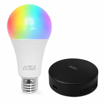 Kit Casa Inteligente Wi-fi Lâmpada RGB 15w Controle Remoto Universal Infravermelho Compatível Alexa Google Home