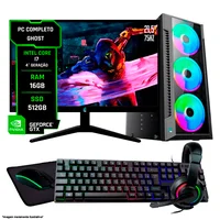 PC Completo Ghost i7 16gb SSD 512gb Monitor 21,5 Kit Periféricos