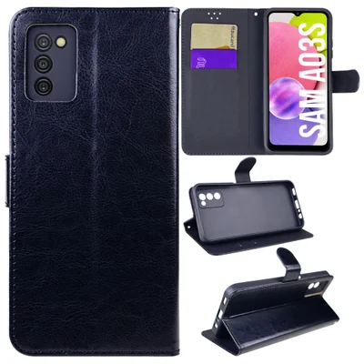 Capa Capinha Carteira Preta Para Samsung Galaxy A03s Flip