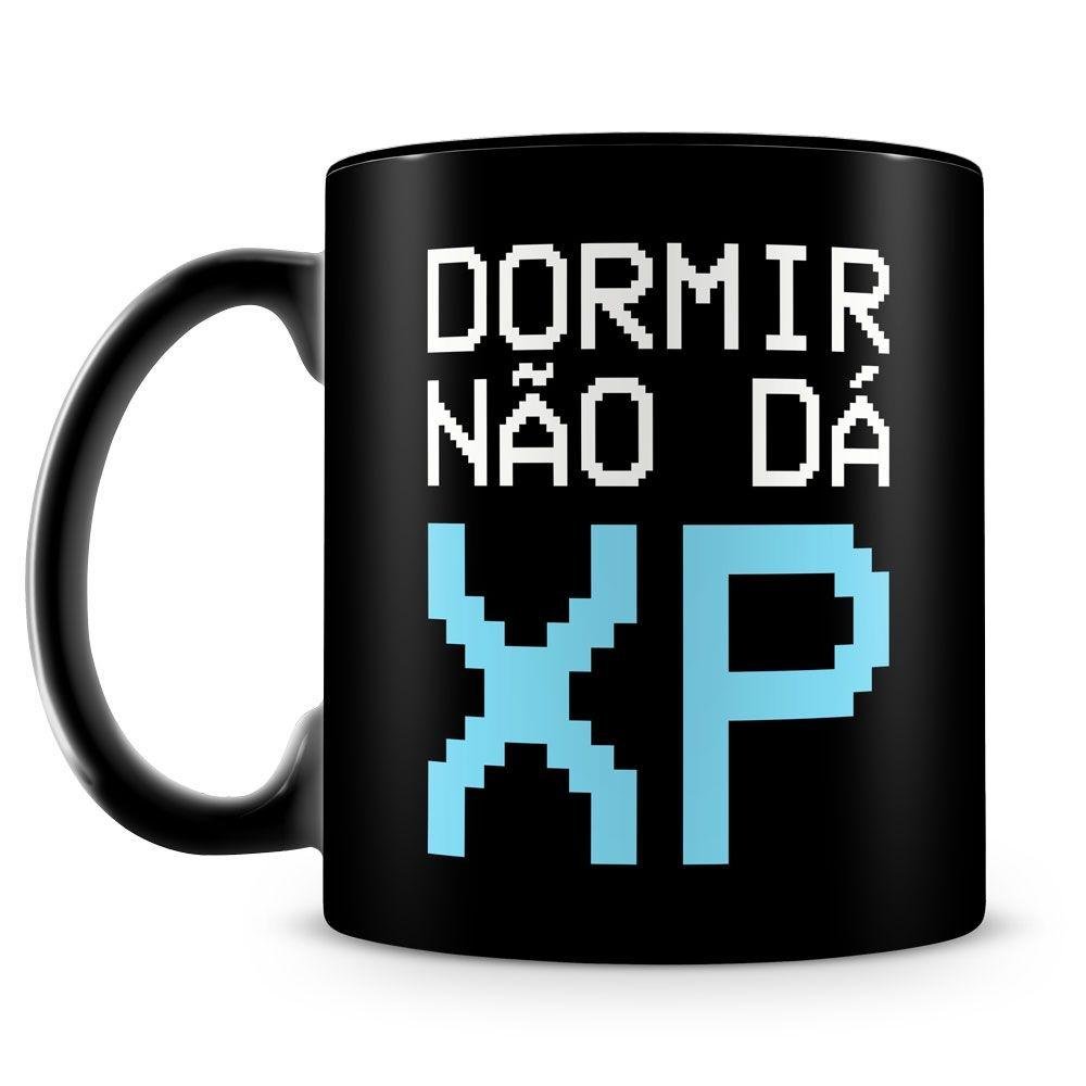 Caneca Dormir Não Dá Xp (100% Preta)