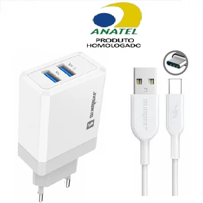 Carregador De Parede 3.4 Usb Tipoc Compátivel Modelo Android