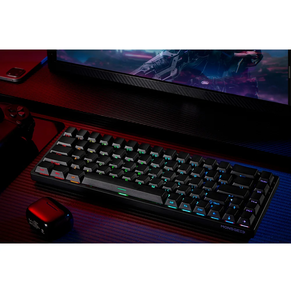Teclado Magnético Akko Monsgeek Fun68 RGB 8k Switch Akko Glare Linear Preto Teclado Magnético Akko Monsgeek Fun68 RGB 8k Switch Akko Glare Linear Preto