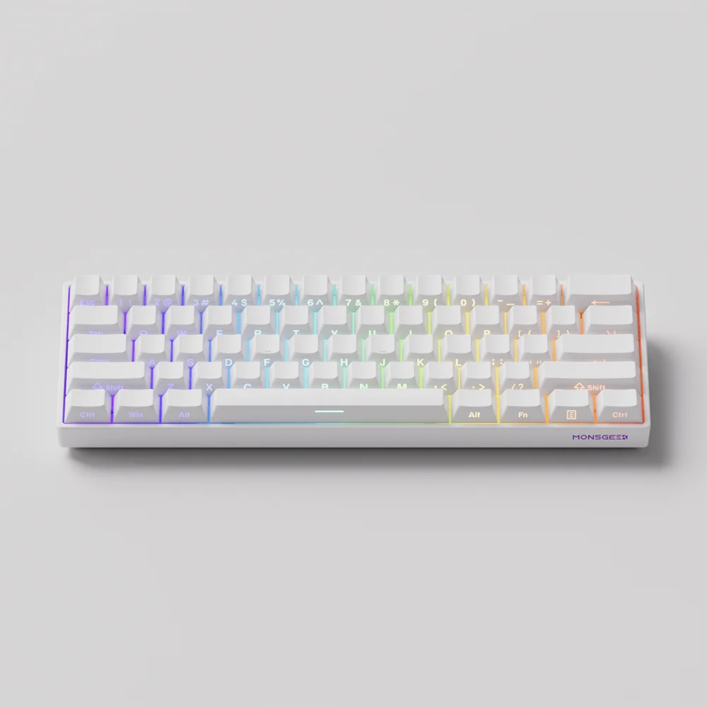 Imagem 2 de 5 do produto Teclado Magnético Akko Monsgeek Fun60 Pro Sp 8k Switch Akko Glare Linear Com Fio Branco