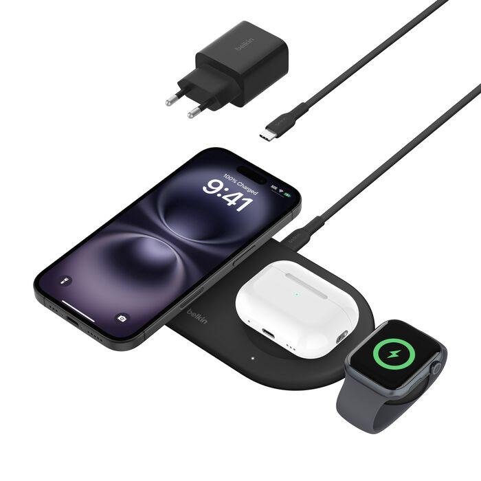 Base De Carregamento 3 Em 1 Sem Fio 15w Qi2 Belkin