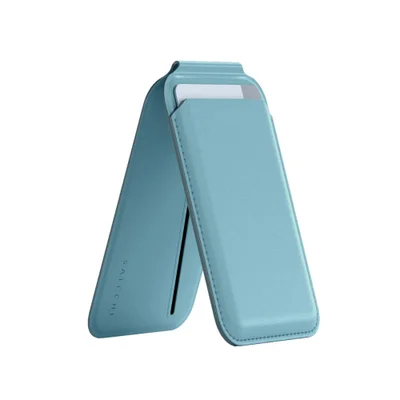 Carteira Magsafe Satechi Azul Claro Cartões Suporte Iphone
