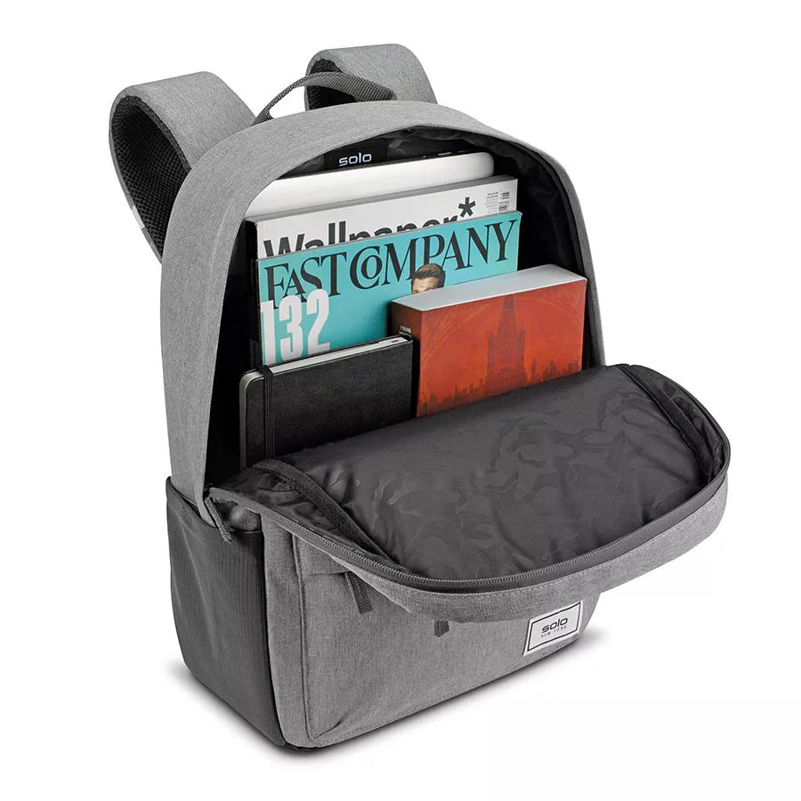 Imagem 3 de 5 do produto Mochila Solo Ny Cinza Com Capa Interna Notebook Até 15,6 Pol