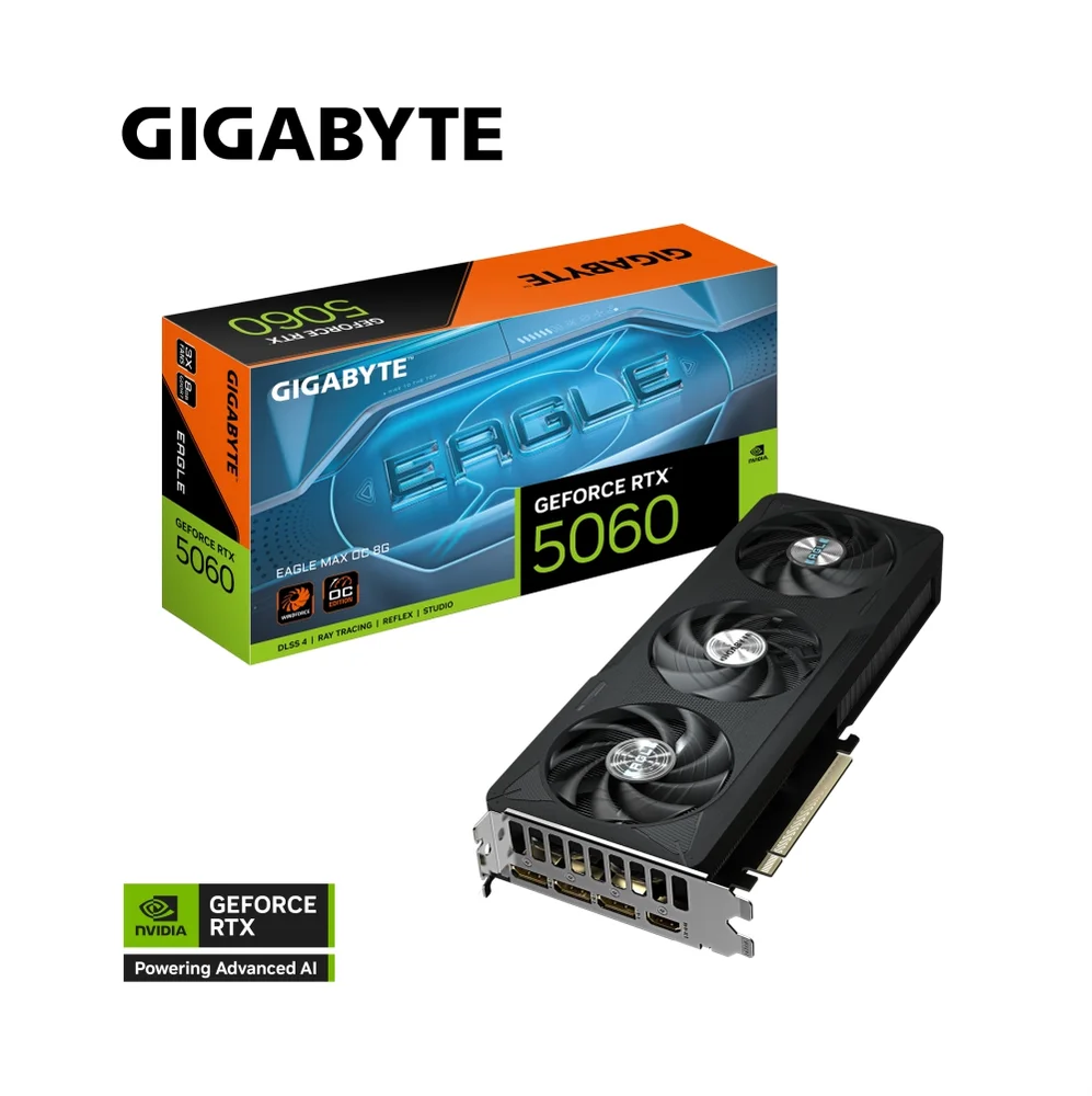 Placa De Video Gigabyte RTX 5060 Eagle Max Oc 8GB Gddr7 128bits - Gv-n5060eaglemax Oc-8gd 8