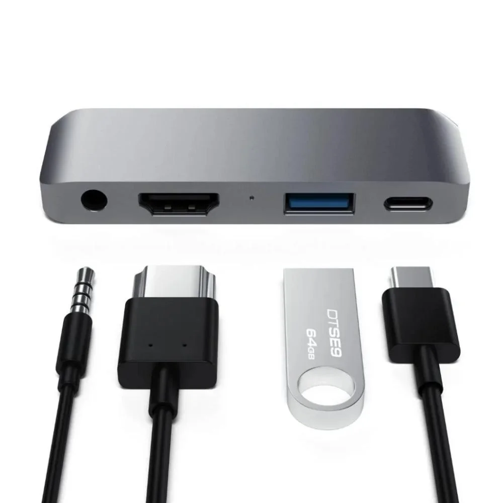 Imagem 3 de 5 do produto Hub Usb-c Mobile 4 Portas C/ HDMI P2 Usb Pd 60w Space Gray