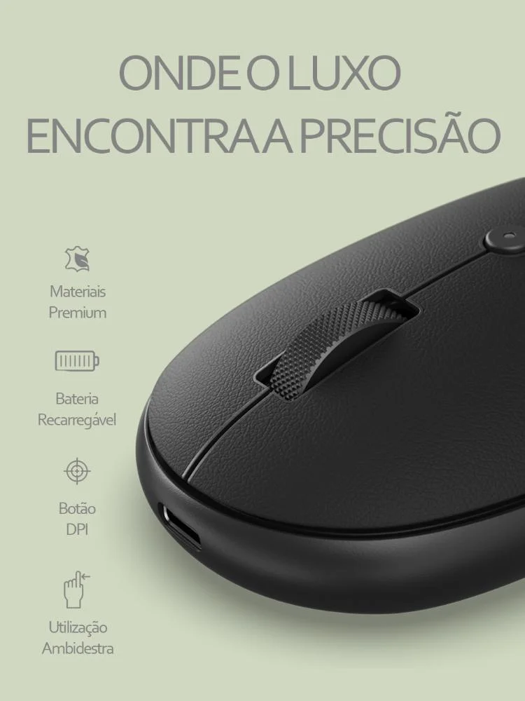 Imagem 2 de 5 do produto Mouse Onthego Preto Satechi  Bluetooth Recarregável Para Mac