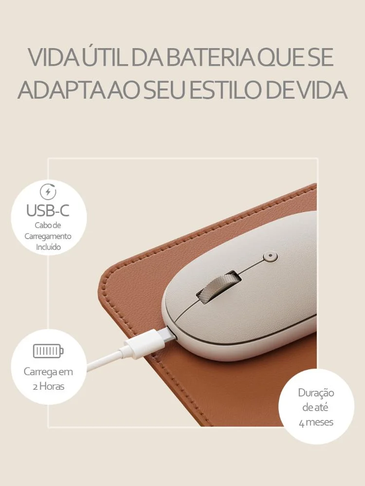 Imagem 2 de 5 do produto Mouse Onthego Areia Satechi  Bluetooth Recarregável Para Mac