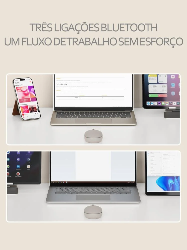 Imagem 4 de 5 do produto Mouse Onthego Areia Satechi  Bluetooth Recarregável Para Mac