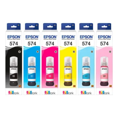 Kit 6x Cores Tinta Refil T574 |  L8050