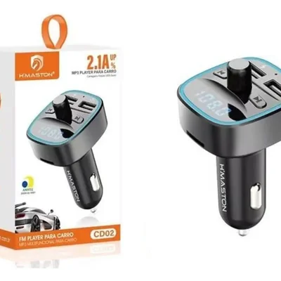 Carregador Veicular Fm Mp3 Player Bluetooth Hmaston - Cd02 Cor Preto