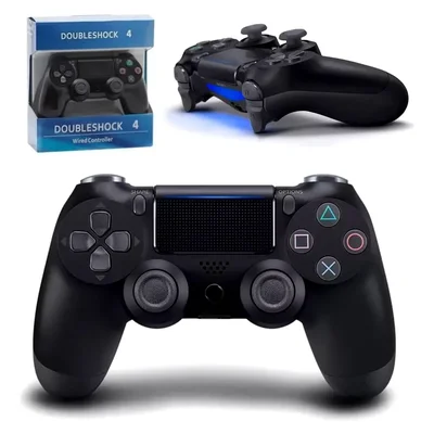 Controle Doubleshock Para Ps4 Sem Fio Joystick PC Vibração Preto