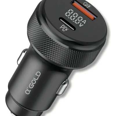 Carregador De Carro Turbo 60w Com Exibição De LED Usb-c Nf-e Cor Preto