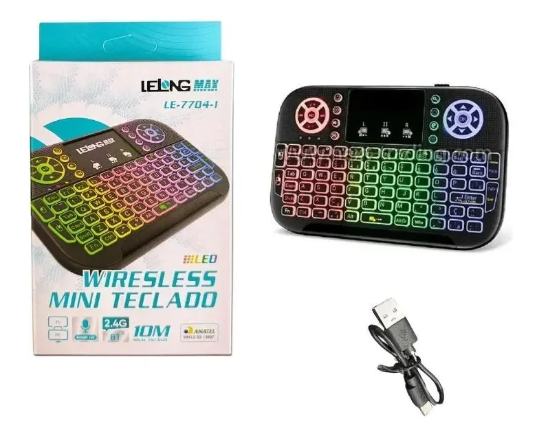 Imagem 4 de 5 do produto Mini Teclado Gamer LED Bluetooth Voz Lelong Max Recargável Preto