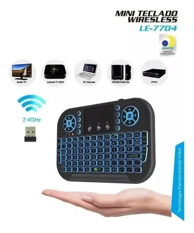 Imagem 5 de 5 do produto Mini Teclado Gamer LED Bluetooth Voz Lelong Max Recargável Preto