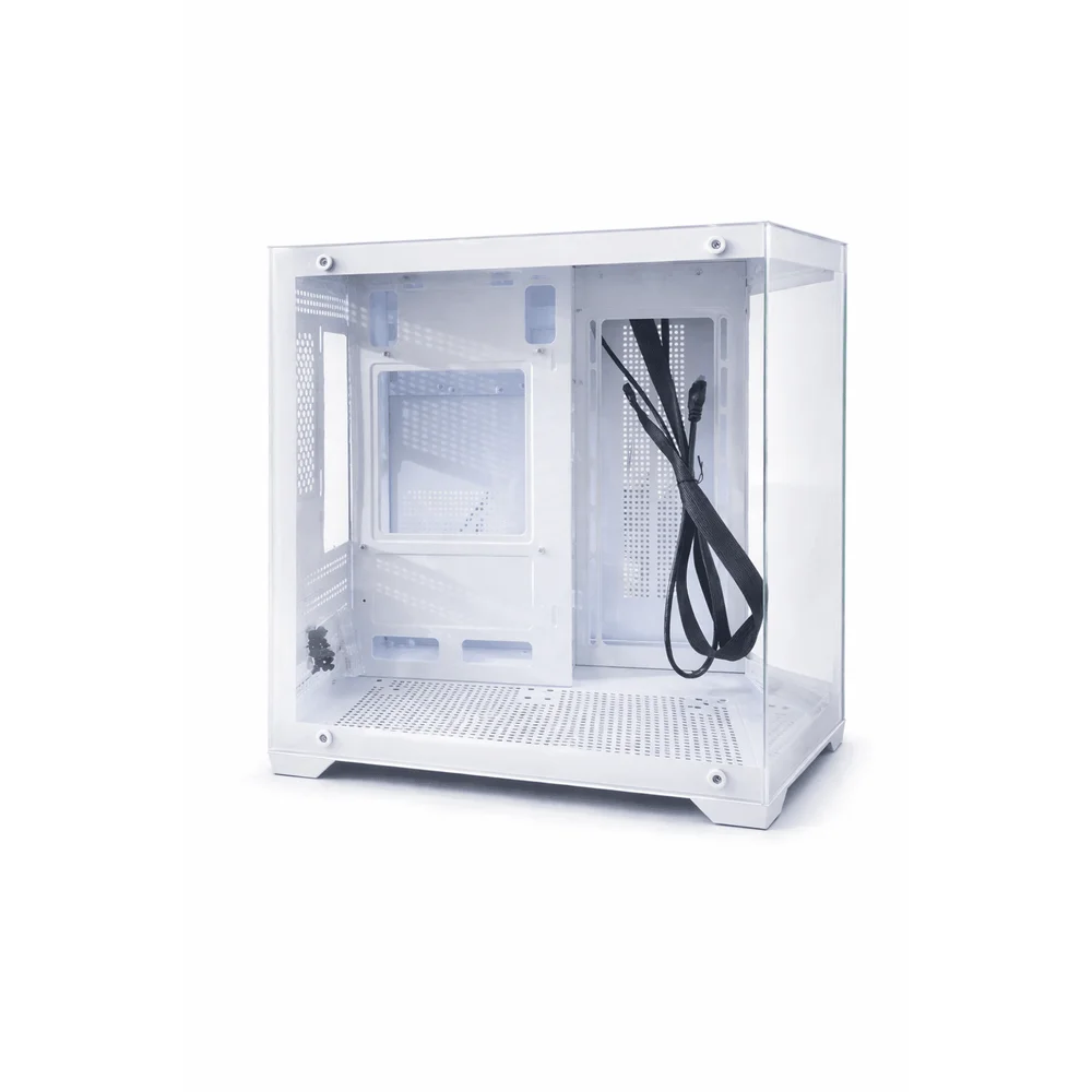 Imagem 2 de 5 do produto Gabinete Gamer Arvex Lunaria White Aquario Mid Tower Lateral E Frontal Em Vidro Temperado