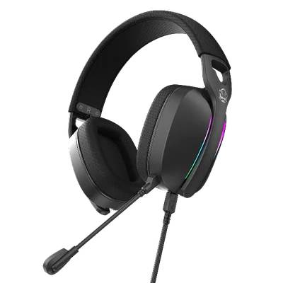 Headset Gamer PCyes Nowy Black Vulcan, Usb Surround, Driver 40mm, RGB, Microfone Destacável Hgnw40bv