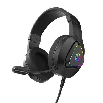 Headset Gamer PCyes Deffy Black Vulcan, Usb, Driver 50mm, RGB, Microfone Omnidirecional - Hgdf50bv