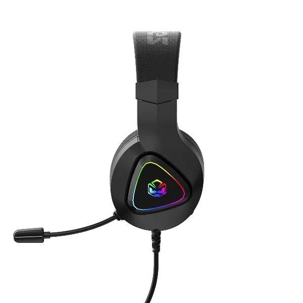 Imagem 2 de 5 do produto Headset Gamer PCyes Deffy Black Vulcan, Usb, Driver 50mm, RGB, Microfone Omnidirecional - Hgdf50bv