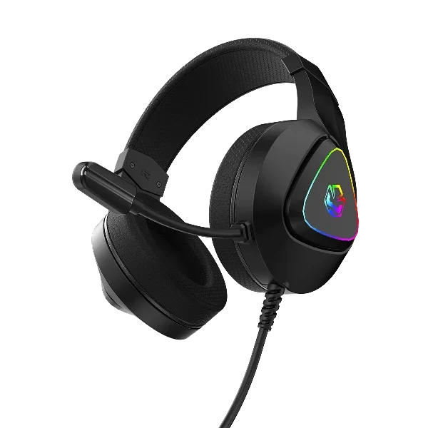 Imagem 4 de 5 do produto Headset Gamer PCyes Deffy Black Vulcan, Usb, Driver 50mm, RGB, Microfone Omnidirecional - Hgdf50bv