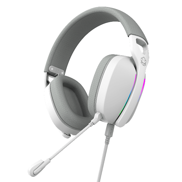 Headset Gamer PCyes Nowy White Ghost, Usb Surround, Driver 40mm, RGB, Microfone Destacável - Hgnw40w
