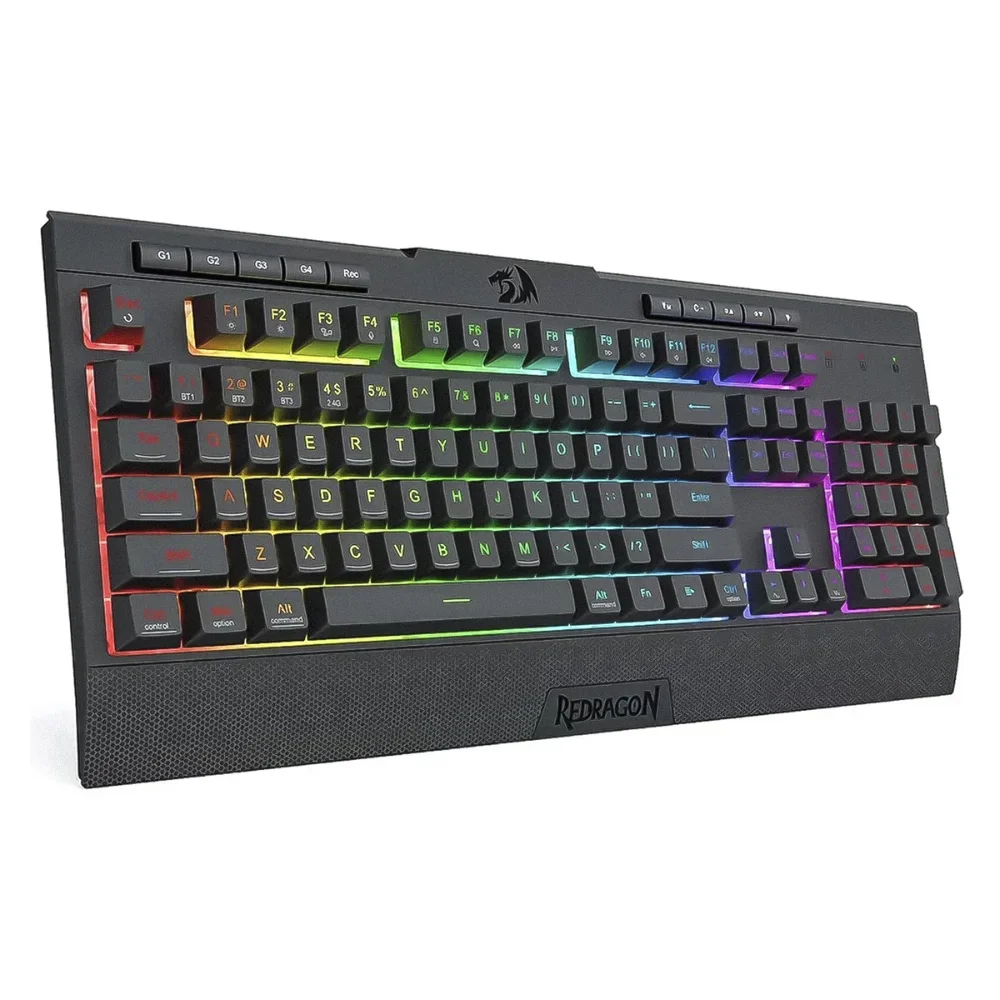 Imagem 2 de 3 do produto Teclado Gamer Sem Fio 3 Modos Shiva Pro RGB QWERTY Preto