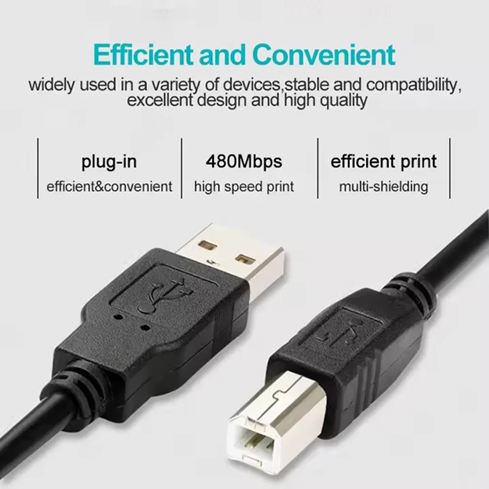 Imagem 3 de 5 do produto Cabo P/ Impressora Usb 2.0 A Macho X  Usb 2.0 B Macho 1,8m