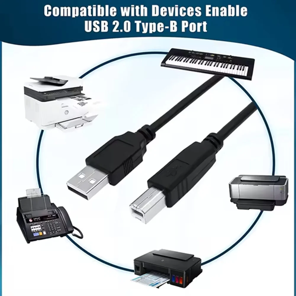 Imagem 5 de 5 do produto Cabo P/ Impressora Usb 2.0 A Macho X  Usb 2.0 B Macho 1,8m